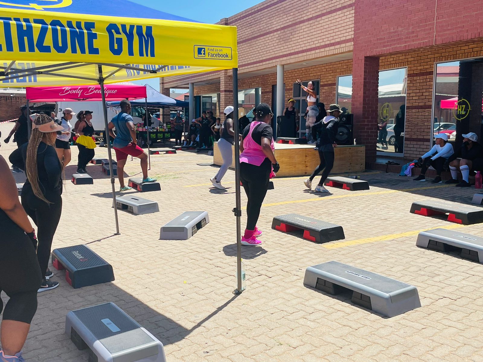 Outdoor community fitness event at Health Zone Gym